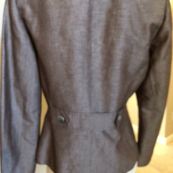 Tahari Arthur S. Levine Vintage 3 Button Linen Poly Visc Lined Blazer Brown Sz 8 - Picture 4 of 5